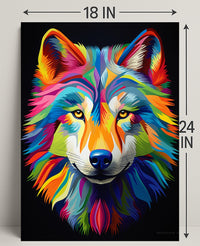 Vibrant Wolf Portrait Poster PosterGoat