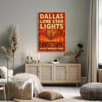 Dallas Lone Star Lights Cityscape Wall Art Print Poster