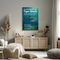 Curiosity Meets Power Tiger Shark Poster