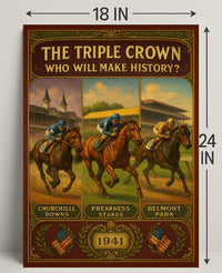 Triple Crown Race Vintage Sports Poster