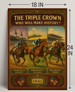 Triple Crown Race Vintage Sports Poster