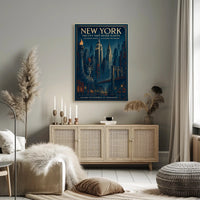 New York Vintage Travel Poster Wall Art Print