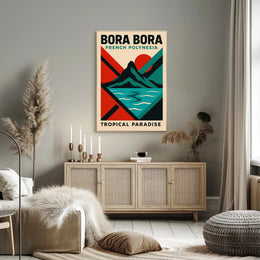 Bora Bora Tropical Paradise Vintage Travel Poster PosterGoat