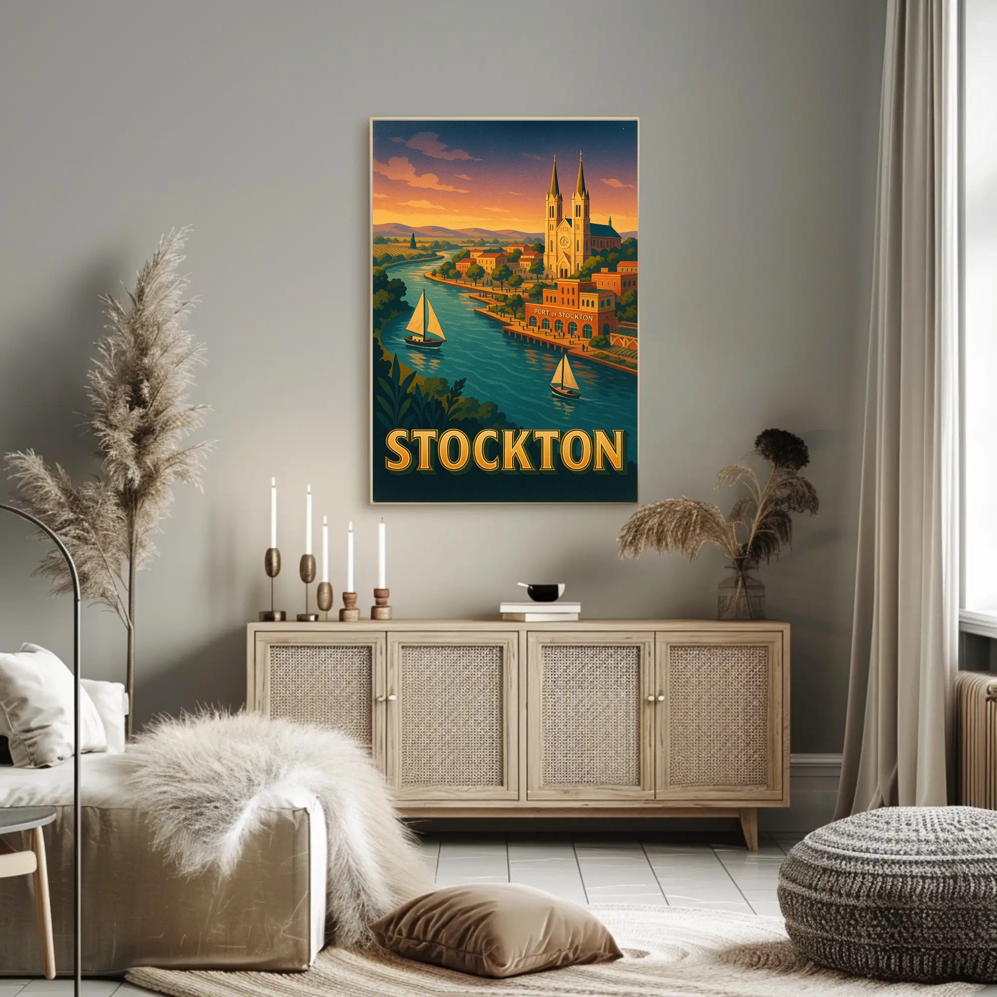 Stockton Vintage Travel Poster