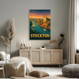 Stockton Vintage Travel Poster