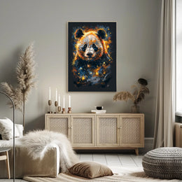 Vivid Abstract Cosmic Panda Animal Poster