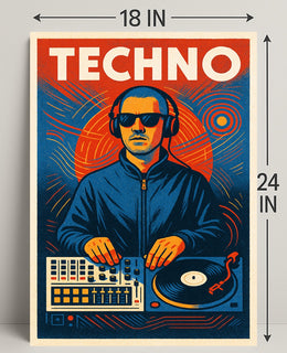 Techno Vibes Poster PosterGoat