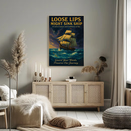 Loose Lips Sink Ships WWII Propaganda Poster