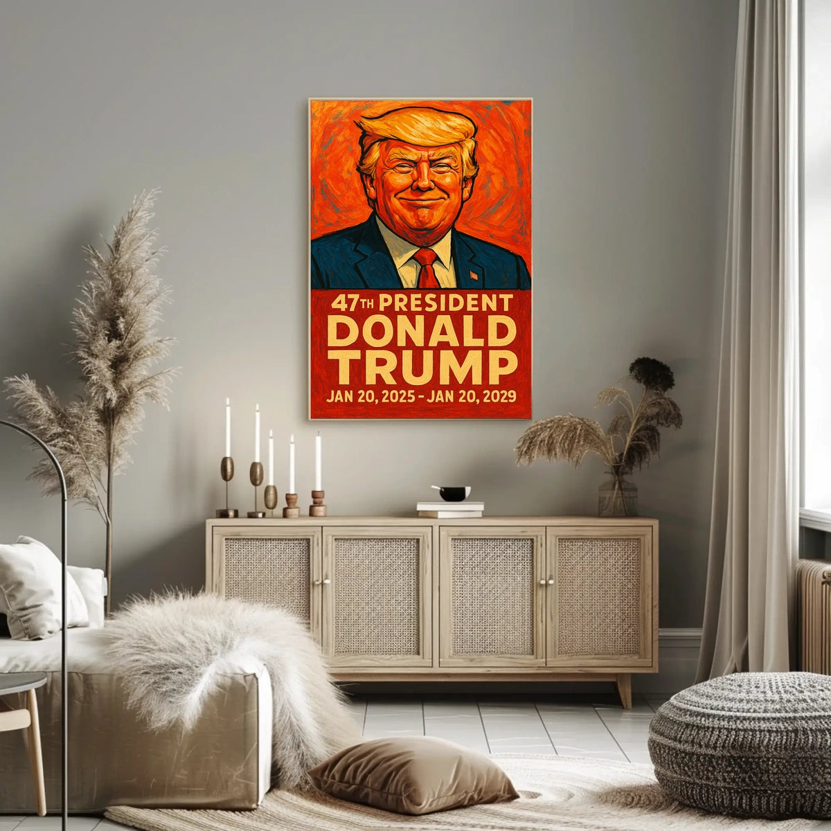Donald Trump Visionary Orange Expressionism Patriot Poster