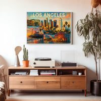 Los Angeles Landmarks Line Art Urban Poster