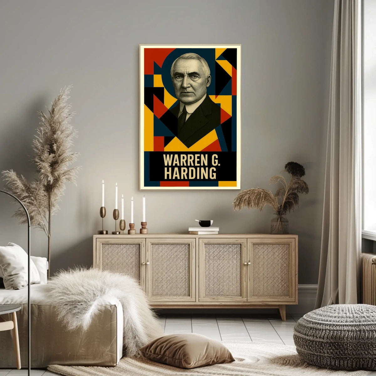 Warren G. Harding 29th President of the United States Abstract Pop Poster