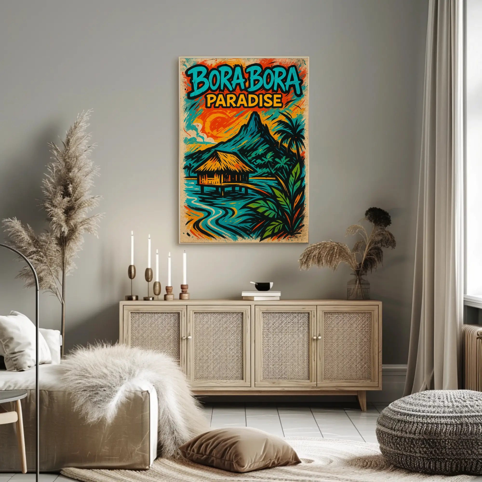 Tropical Bora Bora Vintage Travel Poster PosterGoat
