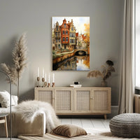 Picturesque European Canal Scene with Renaissance Architecture Travel Poster