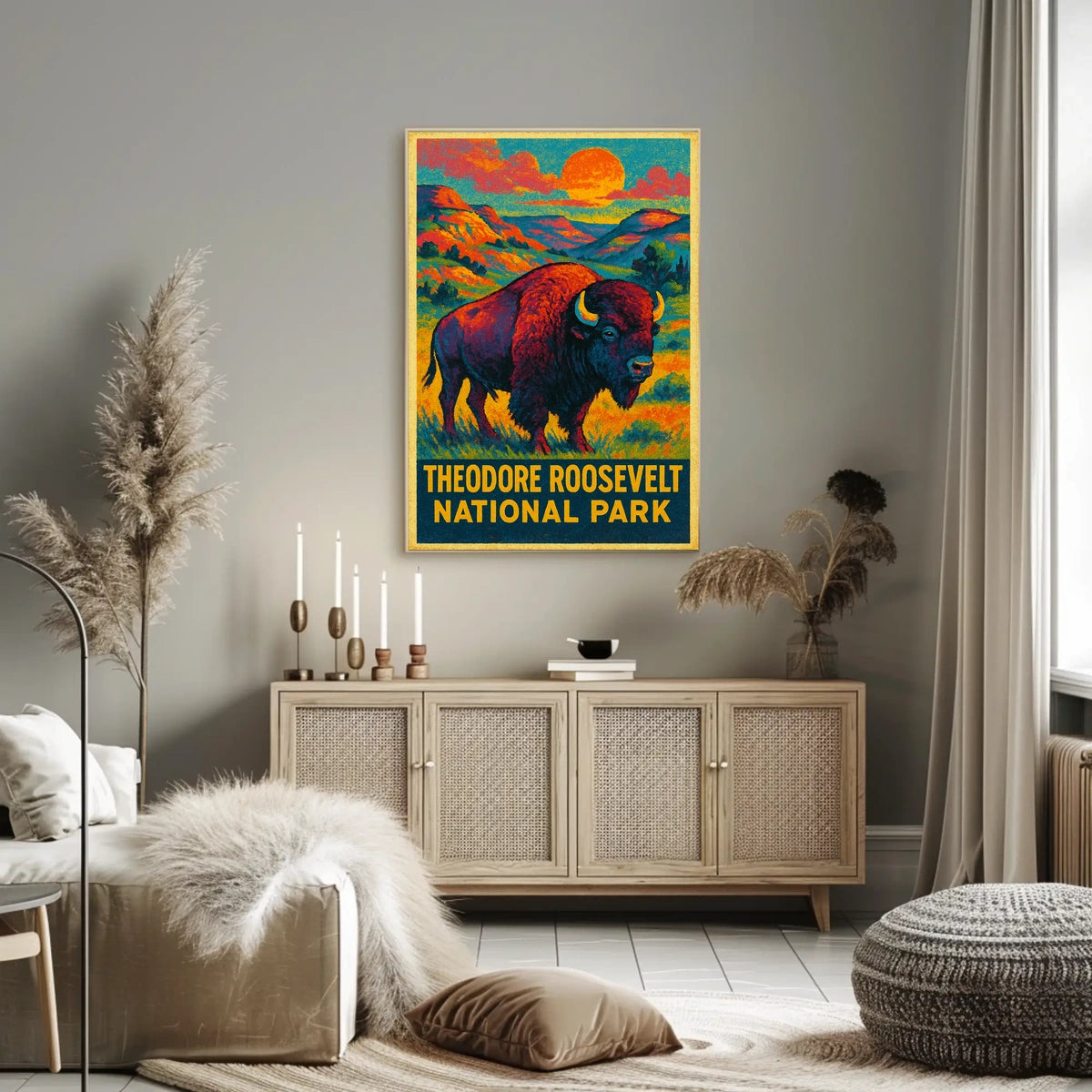 Roosevelt National Park Vintage Travel Collector Poster