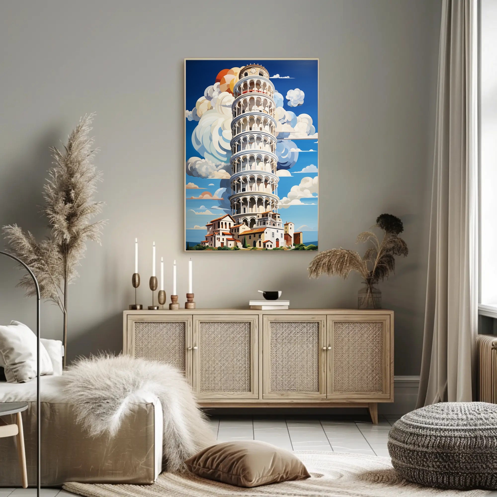 The Leaning Tower Of Pisa Artistic Poster PosterGoat
