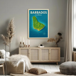 Barbados Adventure Vintage Travel Poster