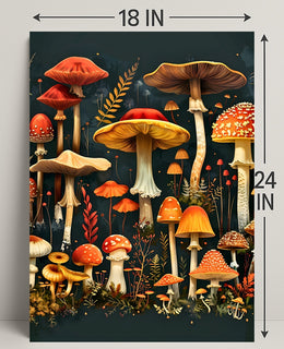 Enchanted Fungi Forest William Morris Art Poster