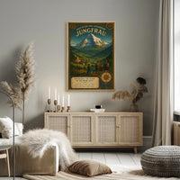 Travel to Jungfrau: Vintage Swiss Alps Travel Poster