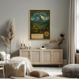 Travel to Jungfrau: Vintage Swiss Alps Travel Poster