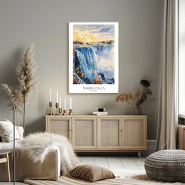 Niagara Falls New York Watercolor Scenic Travel Poster PosterGoat