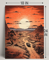 Desert Journey At Sunset Poster