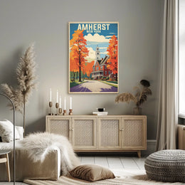 Serene Autumn Scene in Amherst Travel Poster