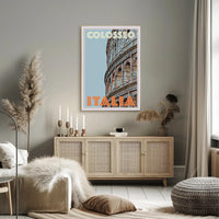 Colosseum Nostalgic Italian Architecture Travel Poster PosterGoat