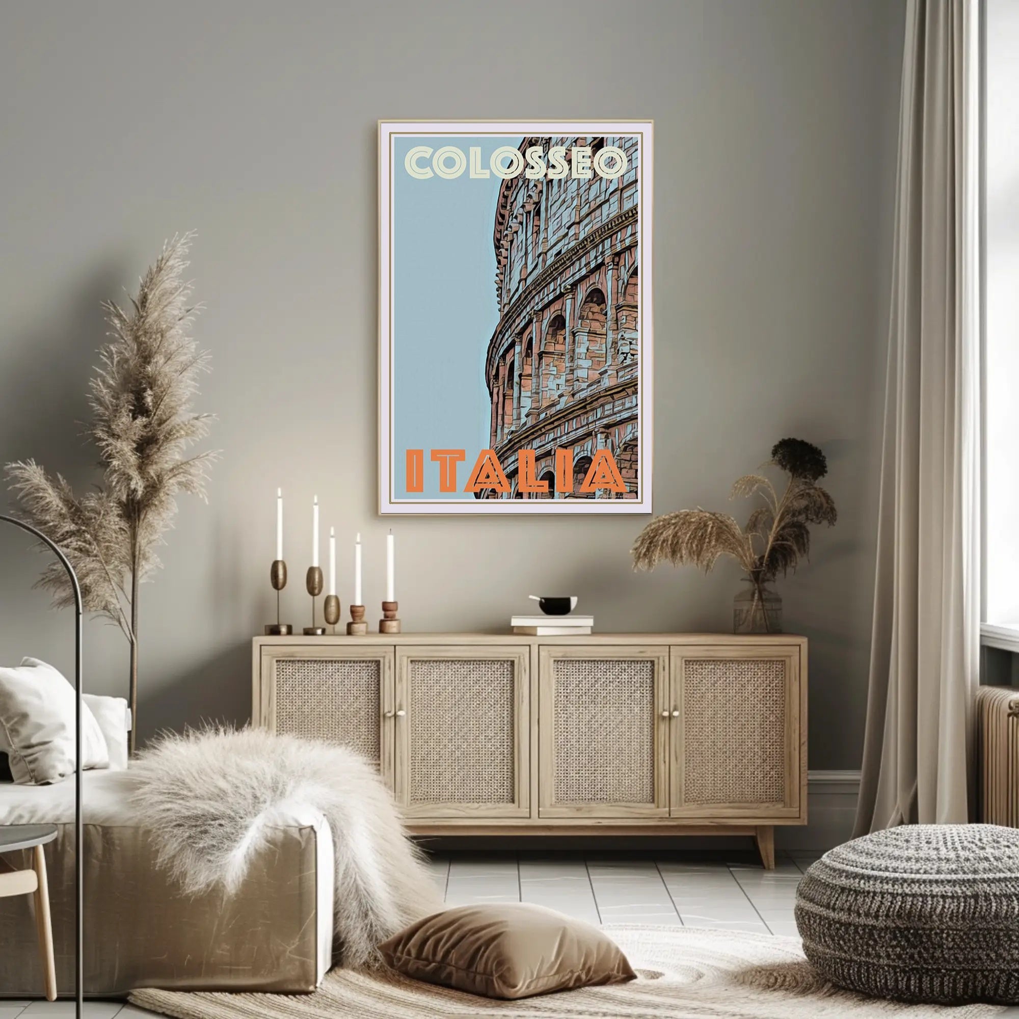 Colosseum Nostalgic Italian Architecture Travel Poster PosterGoat