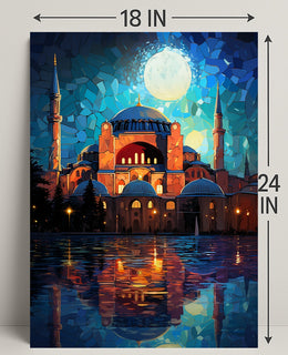 Moonlit Reflections Of Architectural Poster