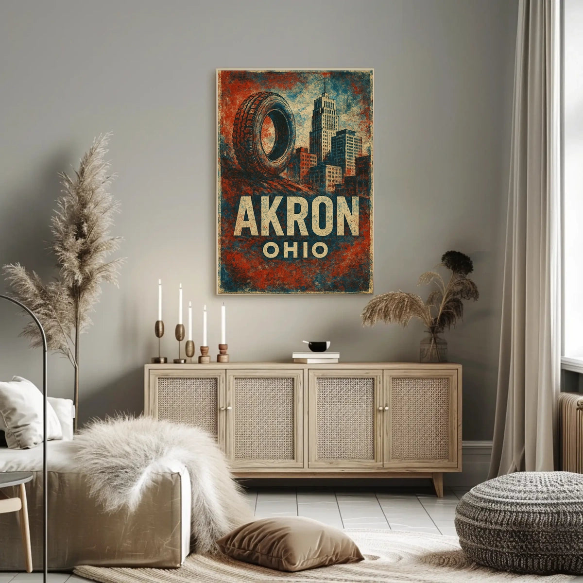 Akron Rubber City Urban Realism Poster