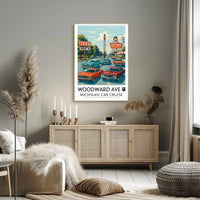 Woodward Ave Michigan Car Cruise Poster
