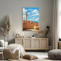 Siena Cityscape Art: Explore Tuscan Charm with Travel Poster