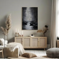 Serene Misty River Scene Artistic Poster PosterGoat