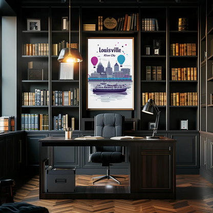 Louisville River City Vintage Poster