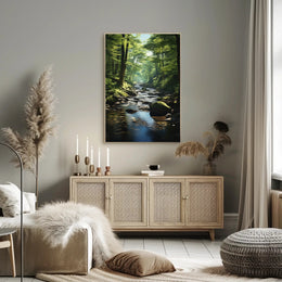 Tranquil Wilderness River Scene Poster: National Park Poster