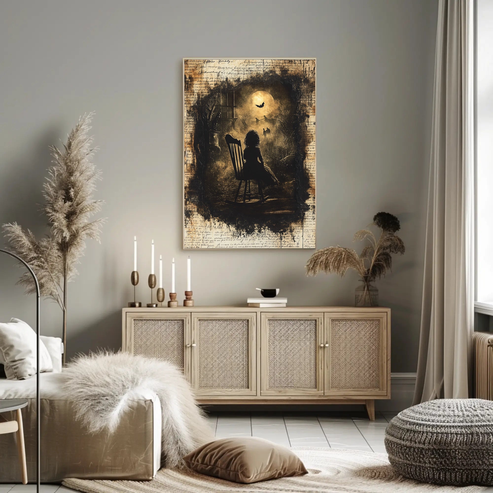 Haunting Gothic Silhouette Child Fantasy or Mythology Poster