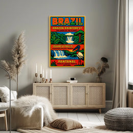 Brazil's Wonders Vintage Travel Poster Art Print