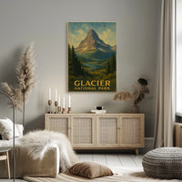 Glacier National Park Scenic Wilderness Landscape Majestic Wanderlust Glacial Views Poster