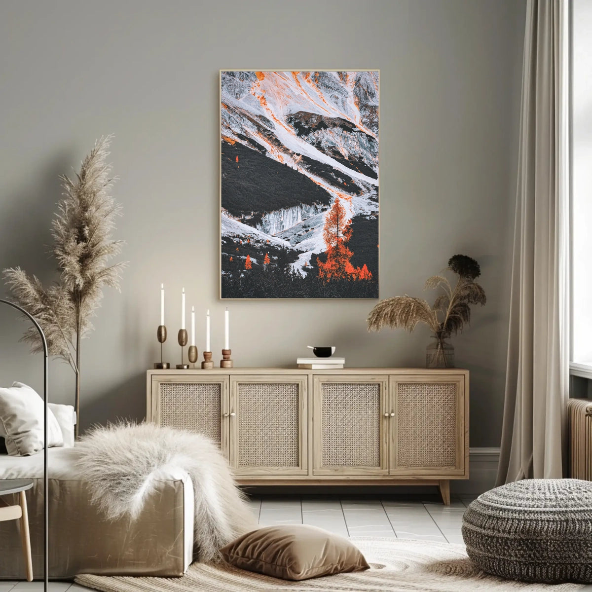Majestic Surreal Mountain Landscape Art Poster