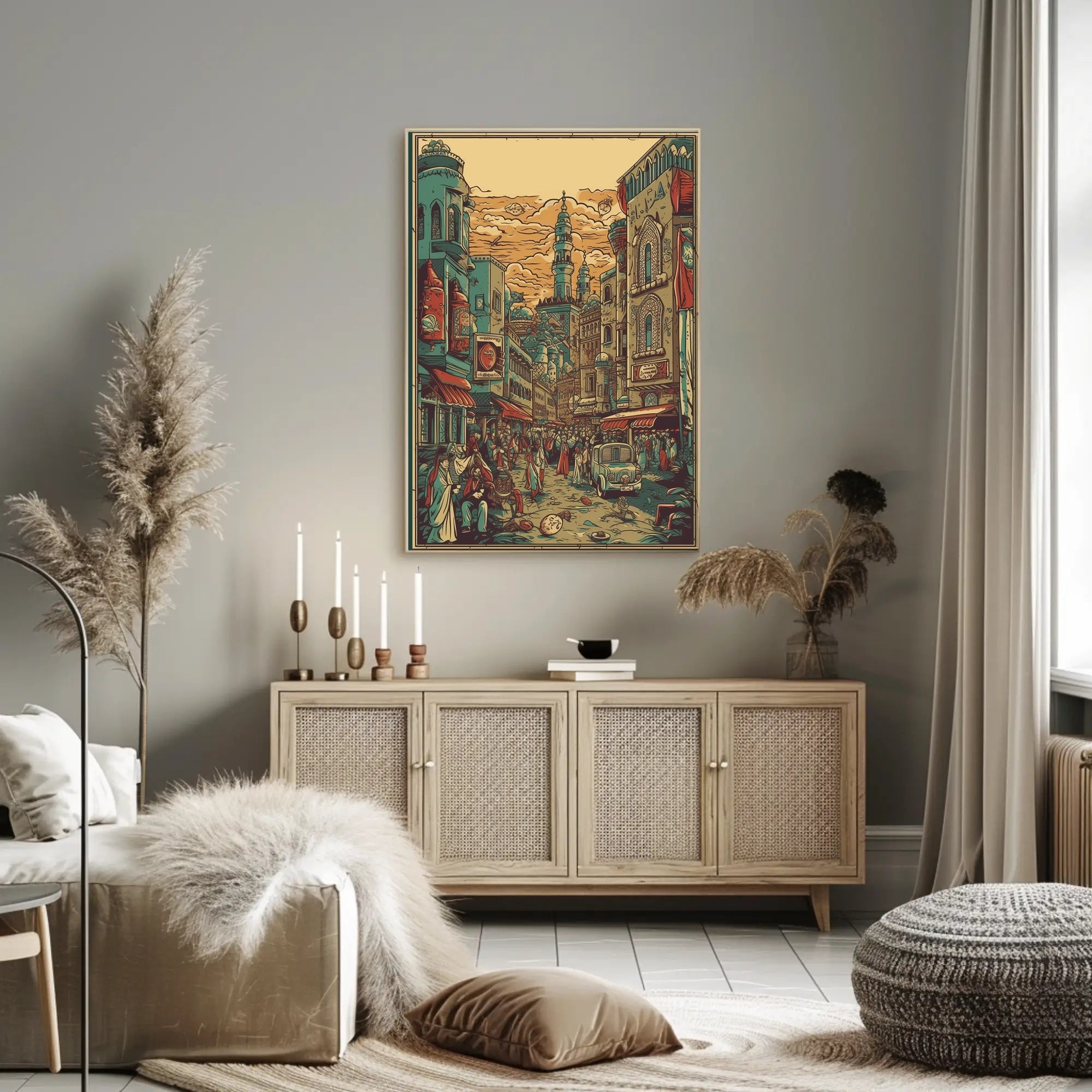 Vibrant Bazaar Street Poster