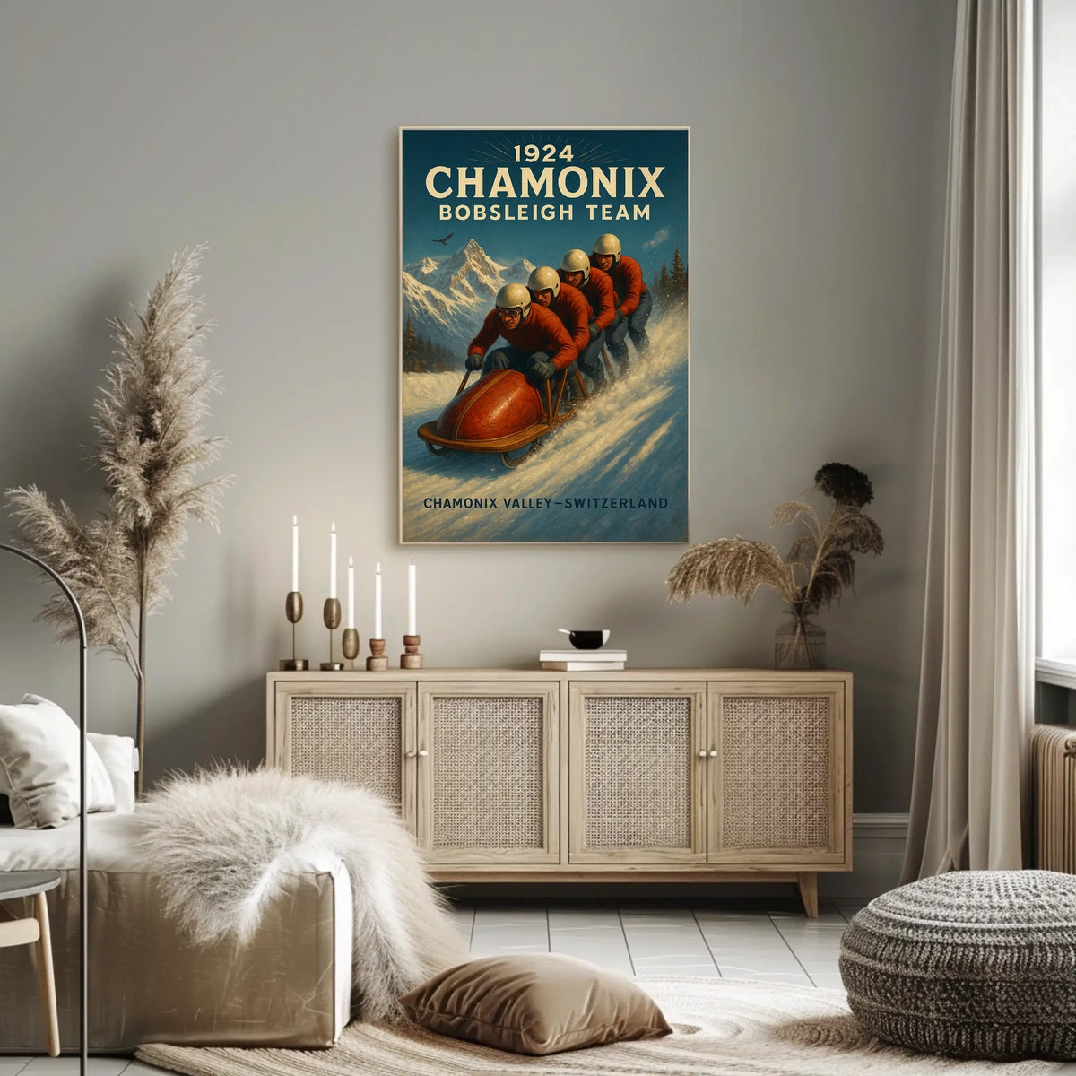 Chamonix Bobsleigh Team 1924 Poster
