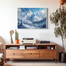 Majestic Winter Mountains Poster