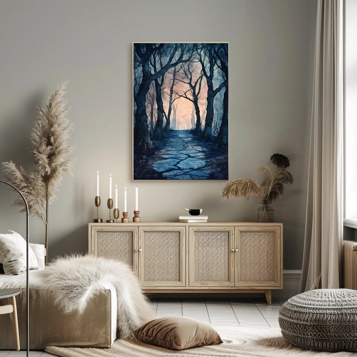Mystical Forest Pathway Artwork Print - Abstract, Artistic Poster