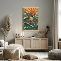Surfing Cat Adventure Poster