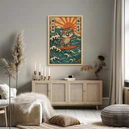 Surfing Cat Adventure Poster