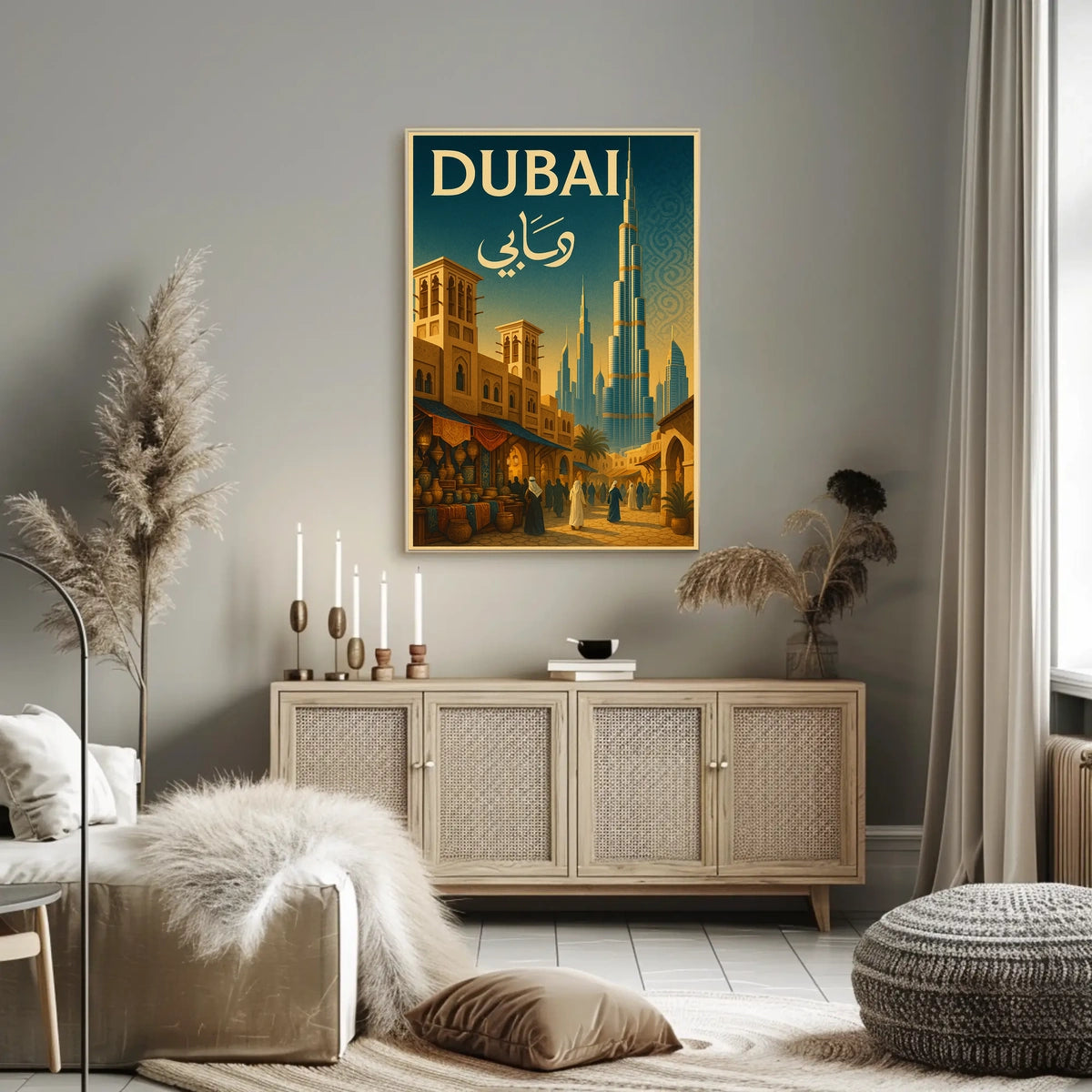 Discover Dubai Poster A Blend Of Tradition And Modernity