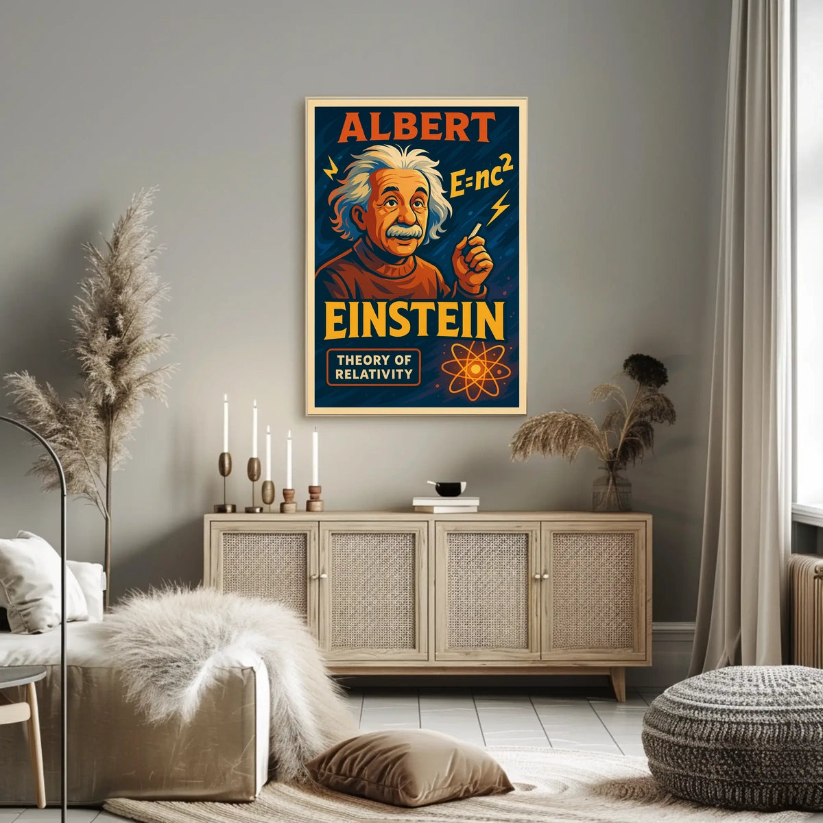 Albert Einstein Relativity Theory Vintage Educational Inspirational Scientific Wall Art Poster