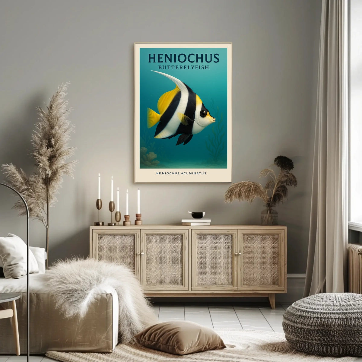 Heniochus Butterflyfish Poster