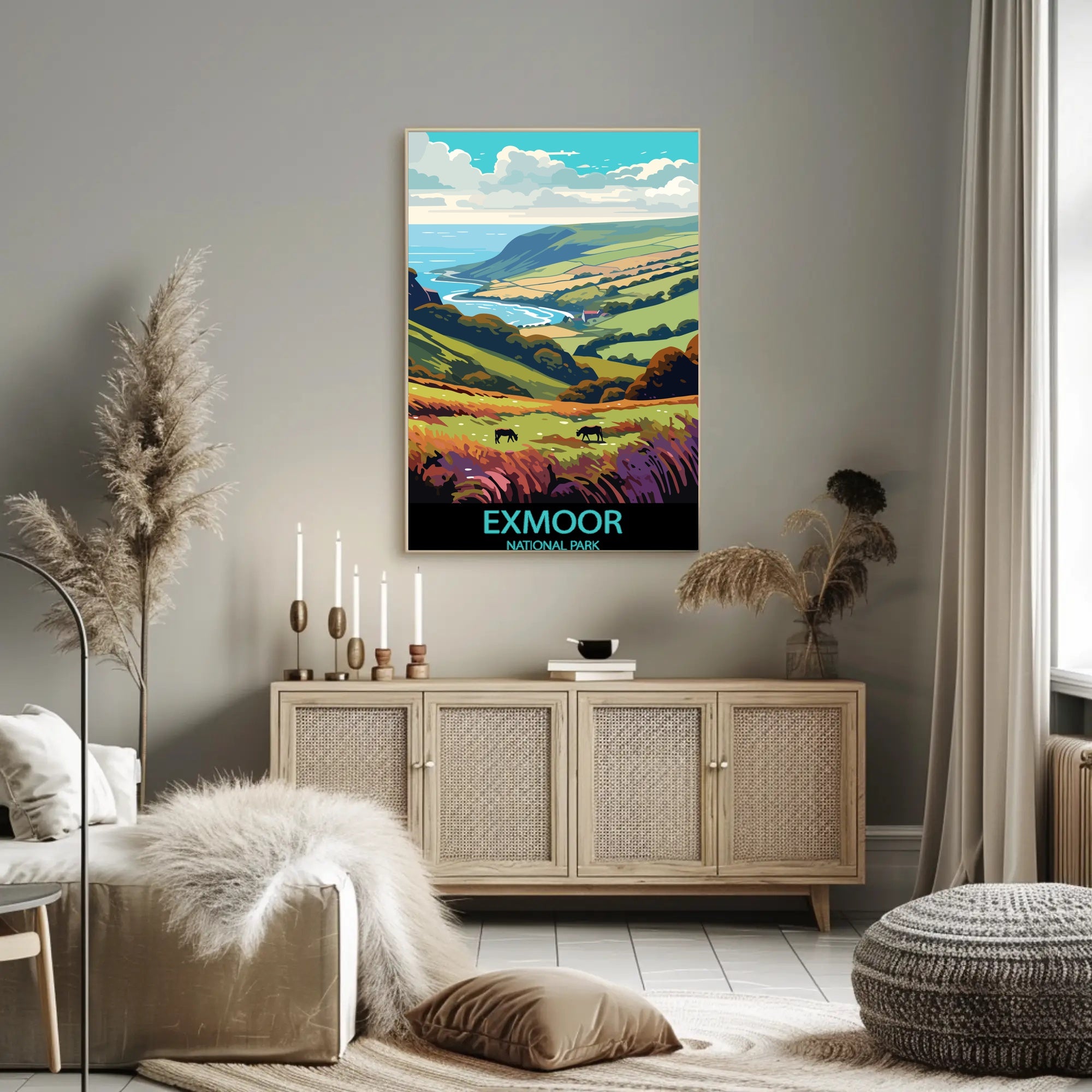 Exmoor National Park Scenic Travel Poster Print