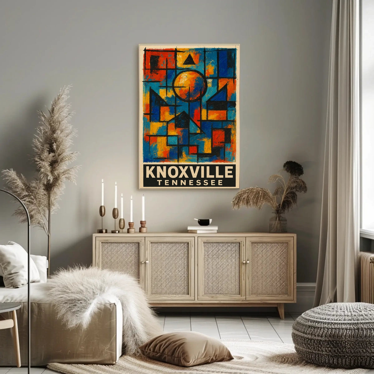 Vibrant Knoxville Geometric Abstract Art Poster Print